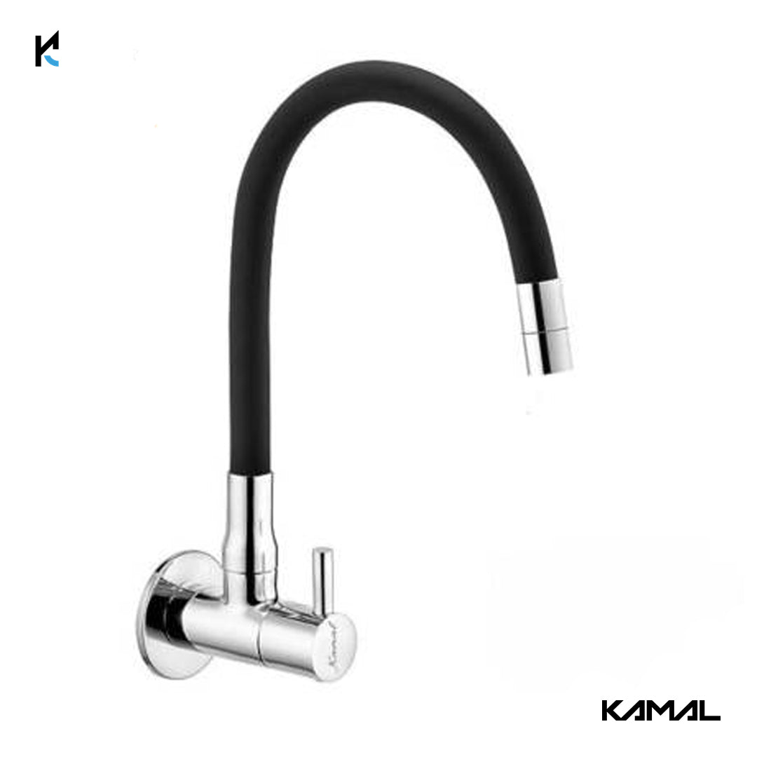 FLT Sink Tap with Onyx 360 Degree Fully Flexible Spout (Brass & Silicone) - by Kamal