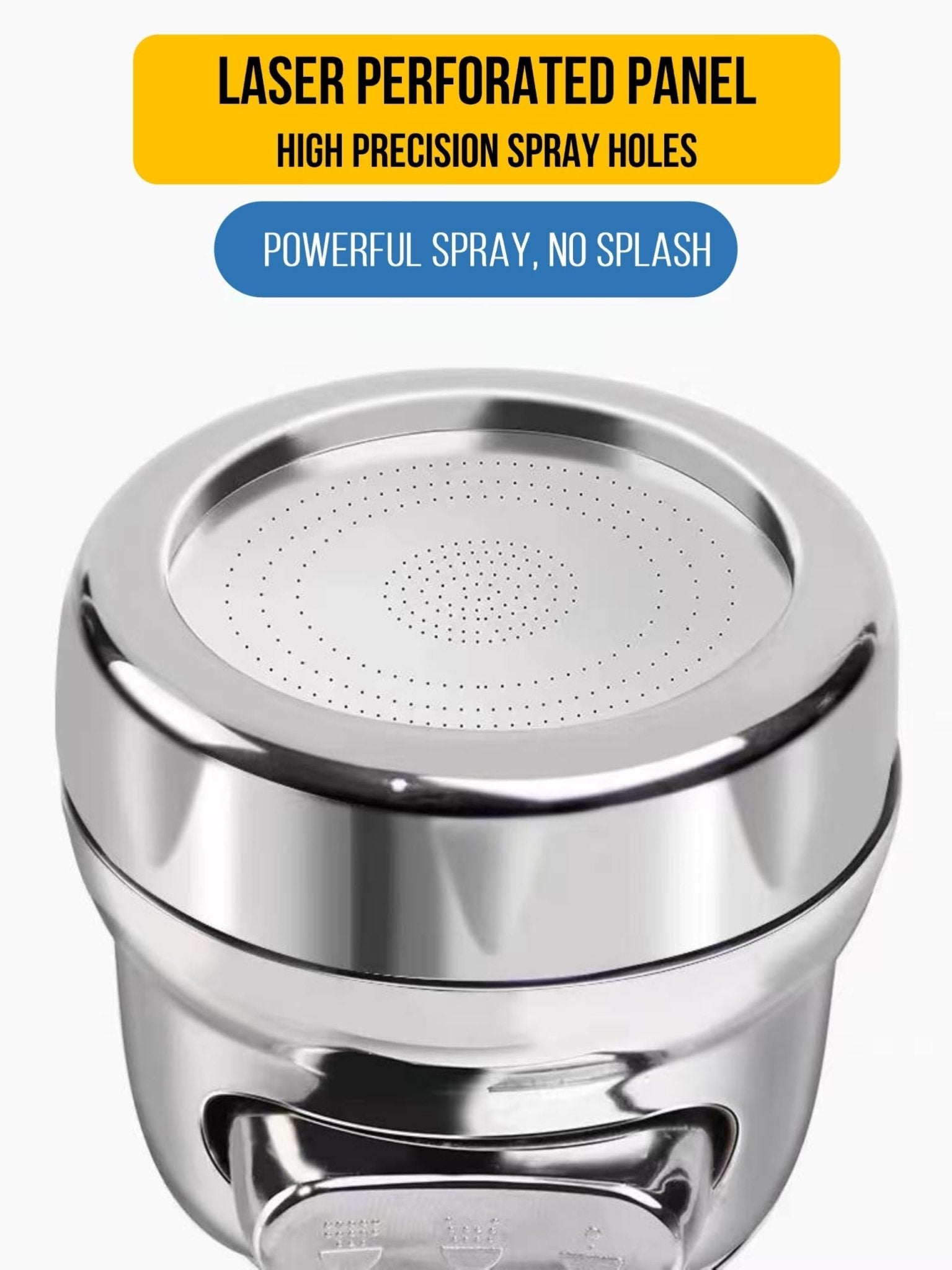 360° Movable Kitchen Sink Faucet Extension | Tripal Flow Chrome Head (ABS) - by Kamal - Kamal Bathware