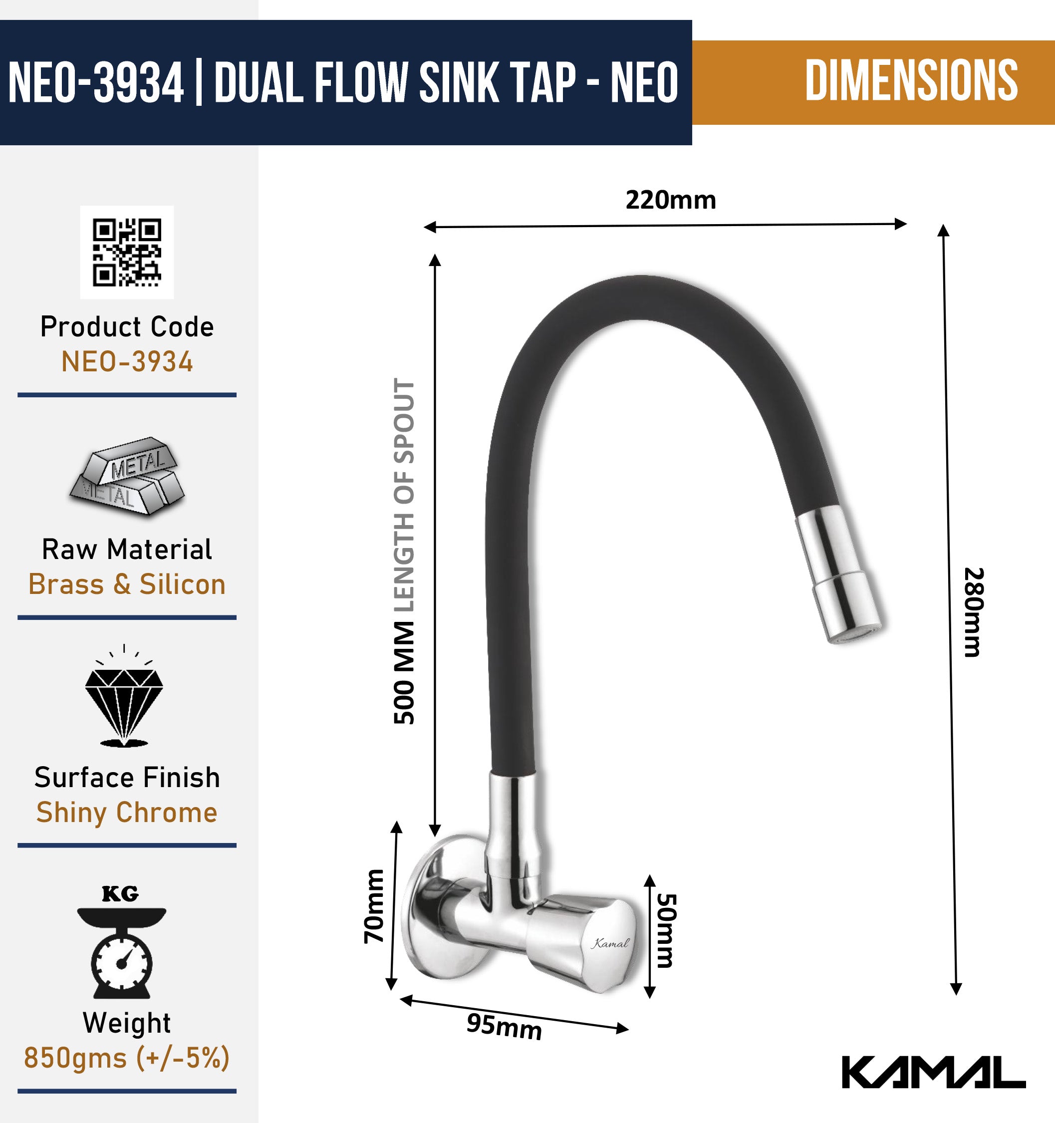 Neo Dual Flow Sink Tap – by Kamal