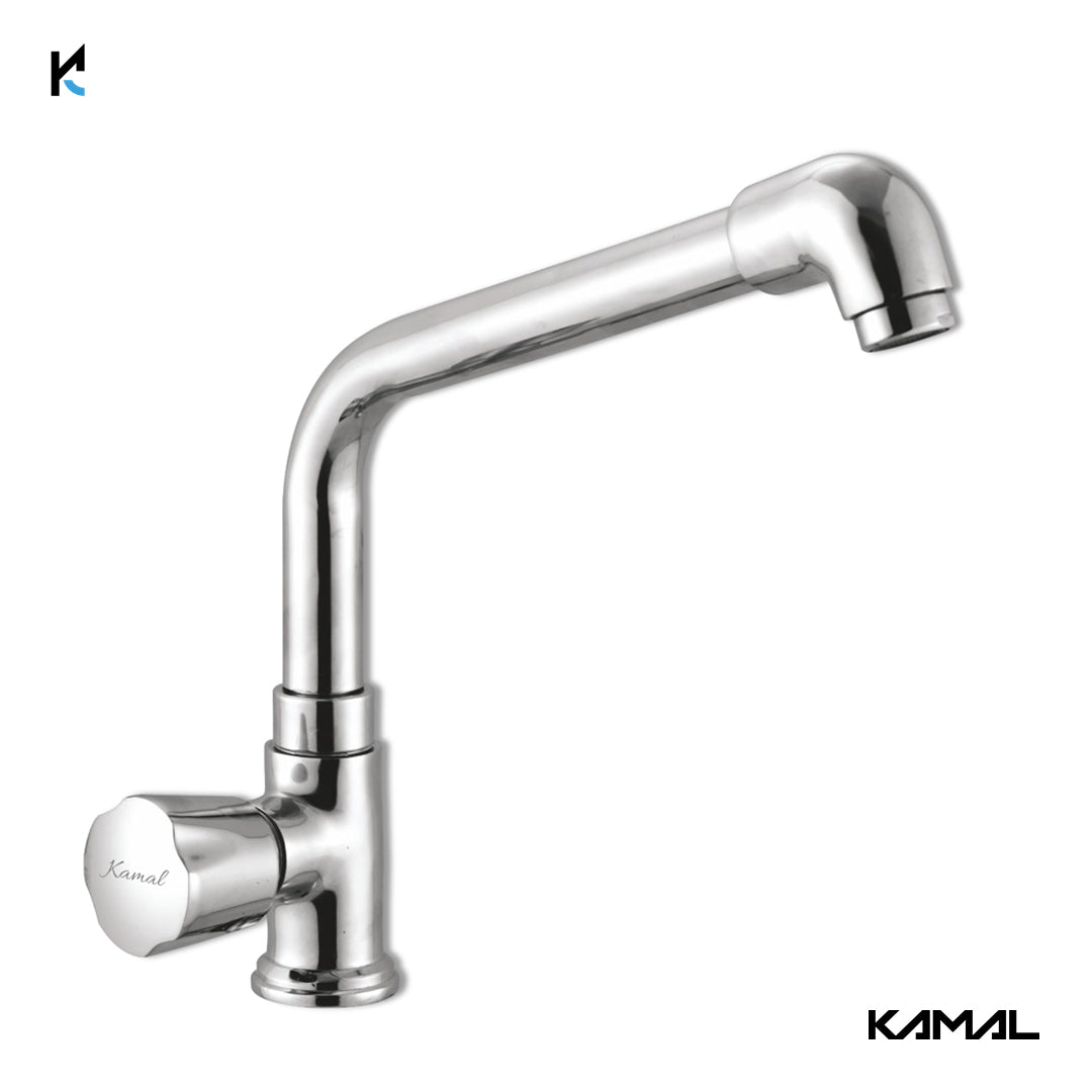 Contessa Neo Swan Neck Elbow Spout (Full Brass) - by Kamal