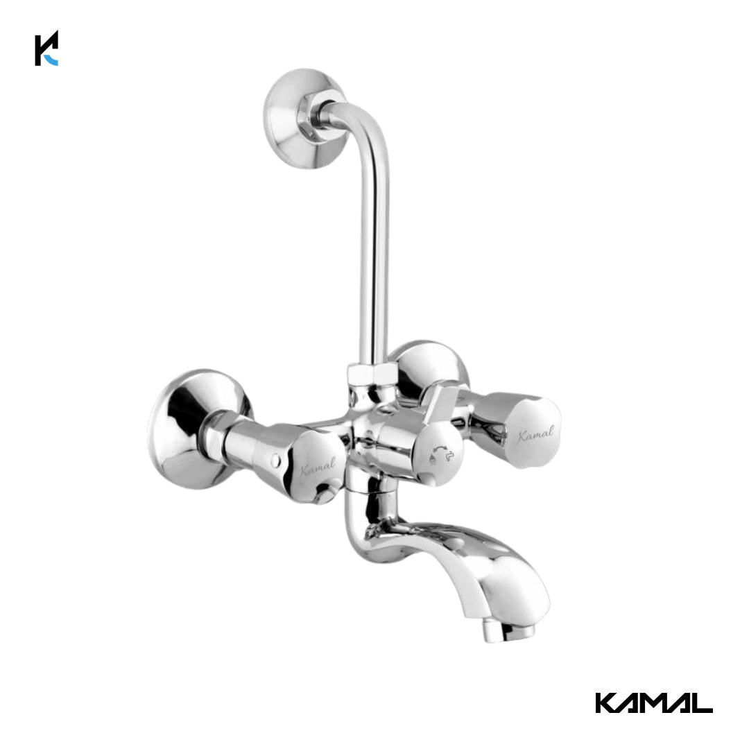 Contessa Neo Wall Mixer with L Bend Pipe (Full Brass) - by Kamal