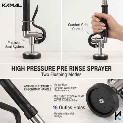 Commercial Pre Rinse Faucet with Sprayer - by Kamal
