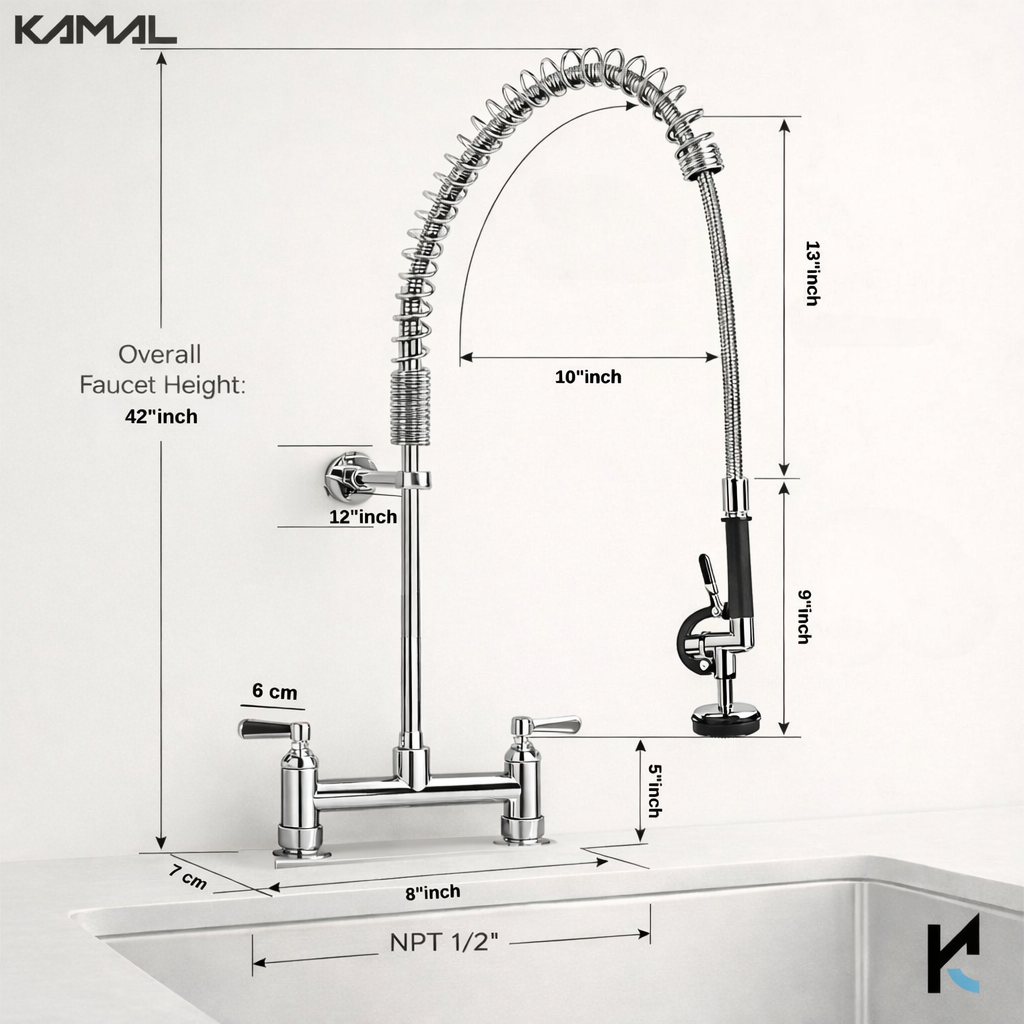 Commercial Pre Rinse Faucet with Sprayer - by Kamal