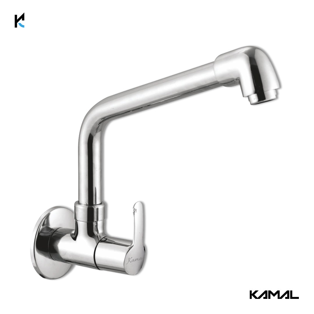 Kosmo Sink Tap Elbow Spout (Full Brass) - by Kamal