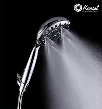 Romano Premium ABS hand Shower with ABS Tube and Wall Hook Six Different flows Shower Head - by Kamal