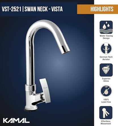 Vista Pillar Tap Brass Faucet - by Kamal