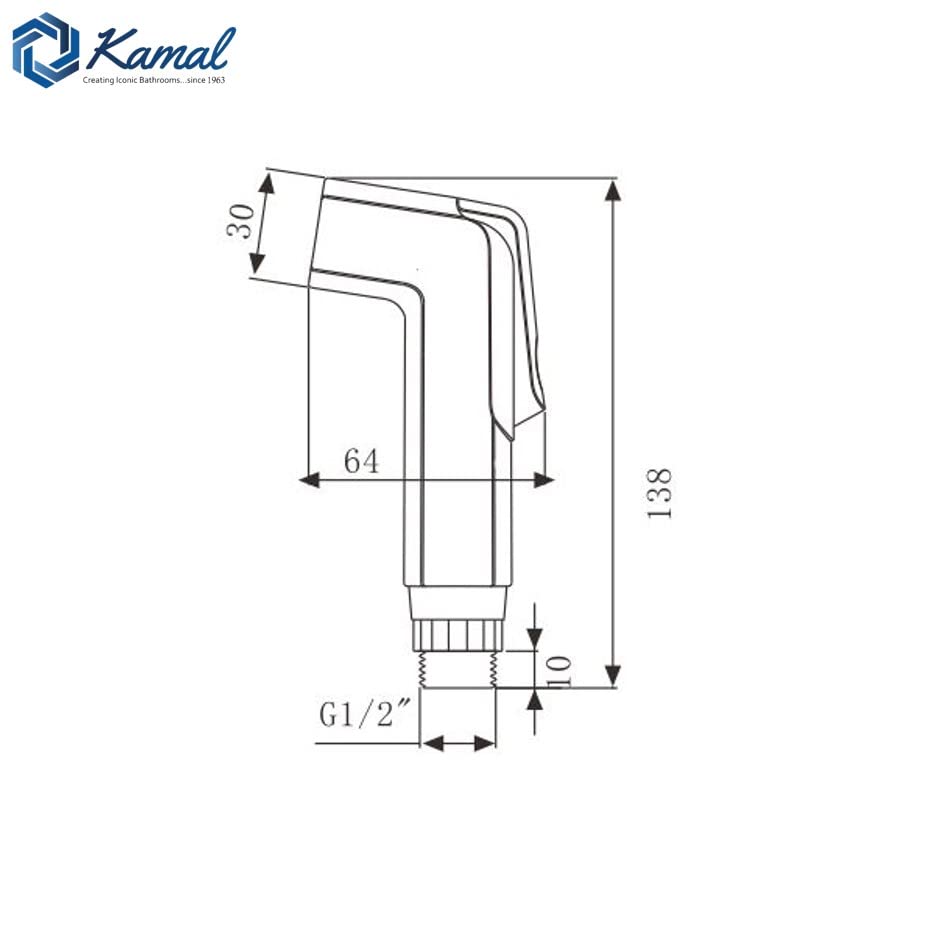 Parry Premium Health Faucet with 1.25 Mtr Shower Hose & Wall Hook - by Kamal