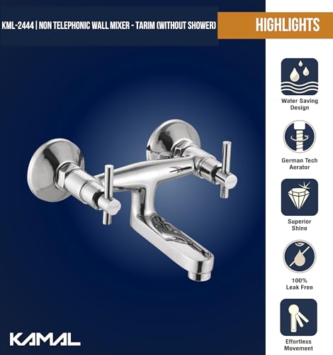 Tarim Non Telephonic Wall Mixer (Full Brass) - by Kamal