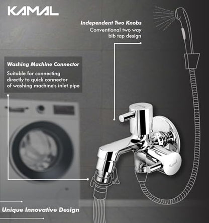 Elite Eco Two Way Bib Tap (Full Brass) - by Kamal