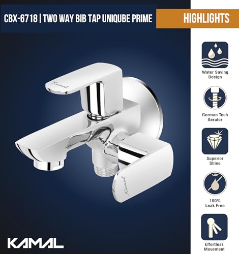 Cubix Prime Two-Way Bib Tap (Full Brass) - by Kamal