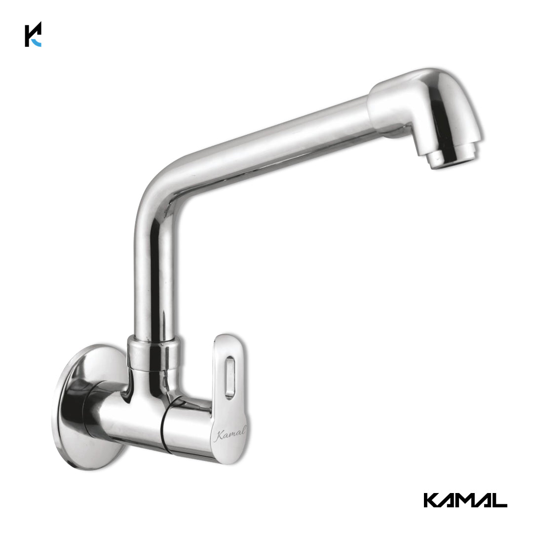 Curve Sink Tap Elbow Spout (Full Brass) - by Kamal