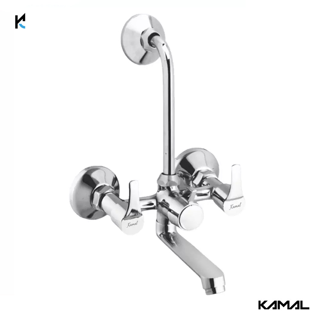 Acura Eco Wall Mixer with L Bend Pipe (Full Brass) - by Kamal