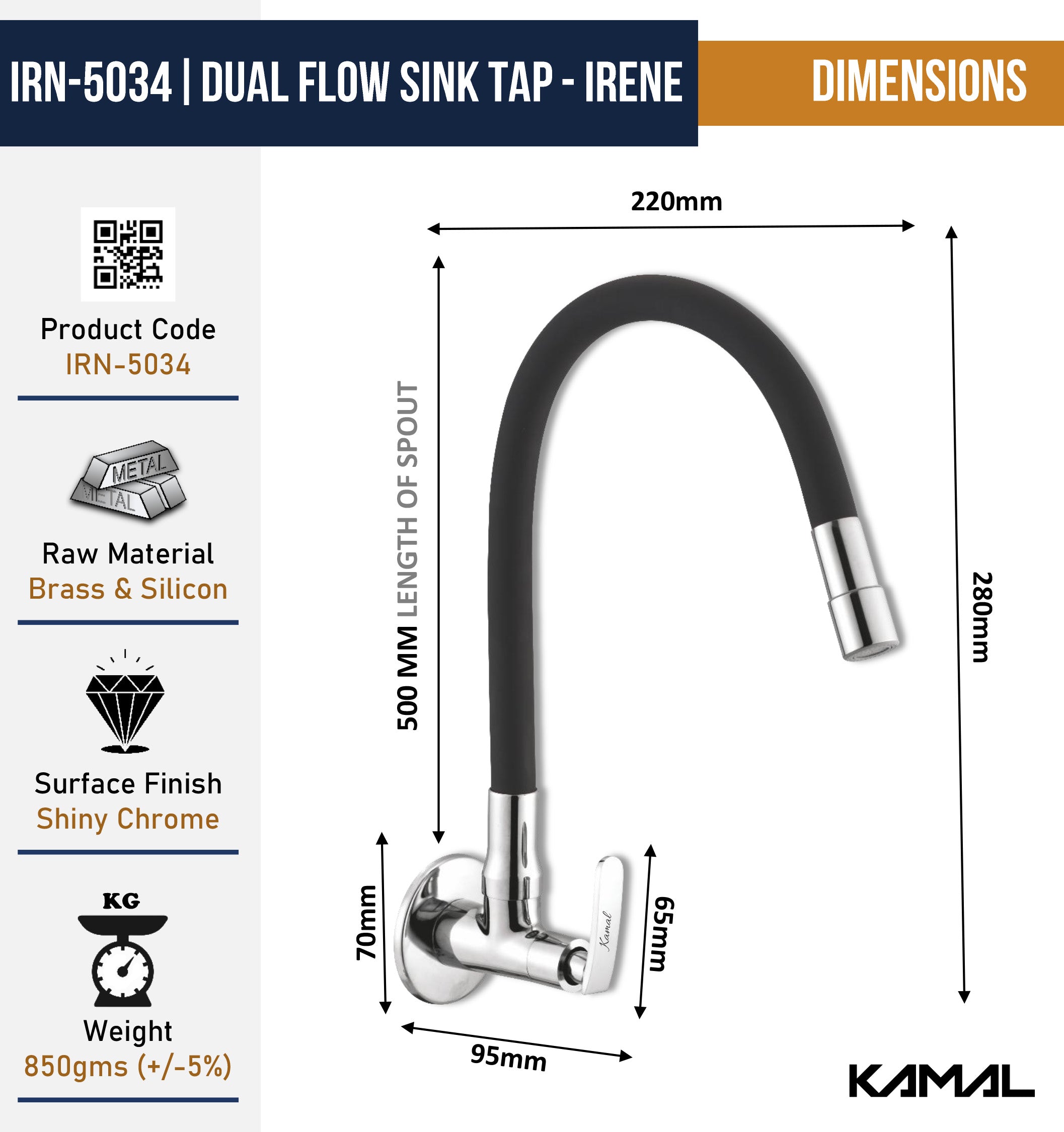 Irene Dual Flow Sink Tap – by Kamal