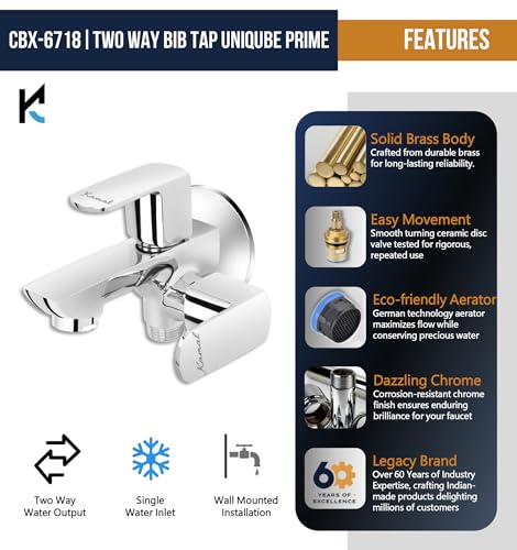 Cubix Prime Two-Way Bib Tap (Full Brass) - by Kamal