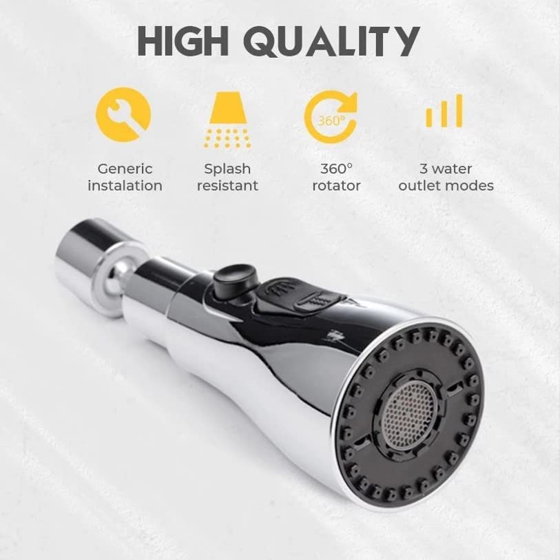 360° Movable Faucet Aerator Infinity 3 Mode Jet X-Cross Eco Mist (ABS) - by Kamal