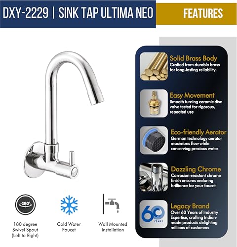 Dixy Sink Tap (Full Brass) - by Kamal