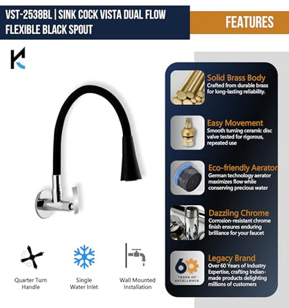 Vista Flexo Play Flexible Sink Faucet (Brass & Silicone) - by Kamal