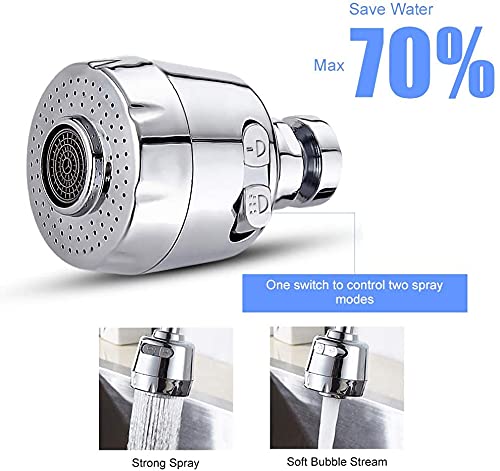 360° Flexible Faucet Extension SS 304 Dual Flow Shower & Aerator Mode (ABS & SS Steel) - by Kamal
