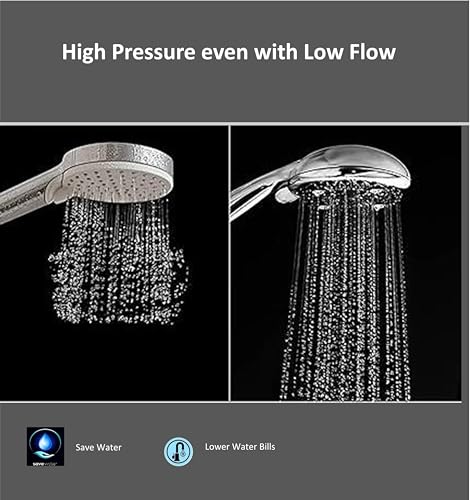 Romano Premium ABS hand Shower with ABS Tube and Wall Hook Six Different flows Shower Head - by Kamal