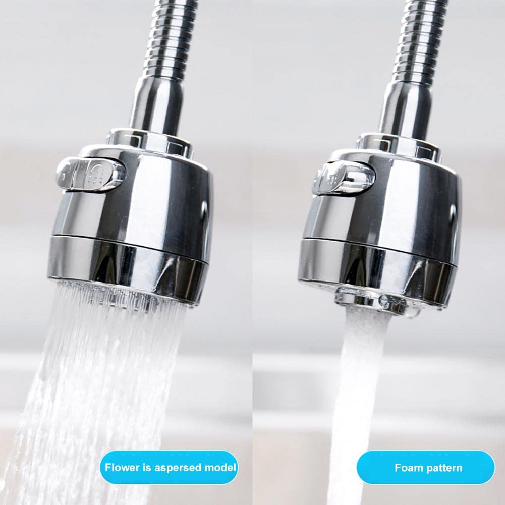 360° Flexible Faucet Extension SS 304 Dual Flow Shower & Aerator Mode (ABS & SS Steel) - by Kamal