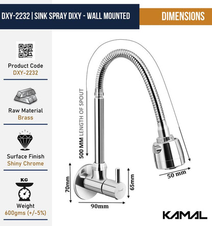 Dixy Brass Sink Spray (Brass & SS Steel) - by Kamal