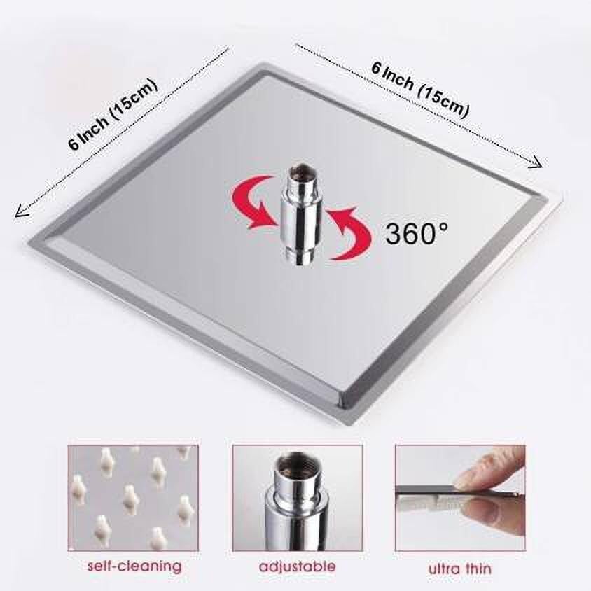 Square Ultra Slim Rain Shower (Only Showerhead) - by Kamal
