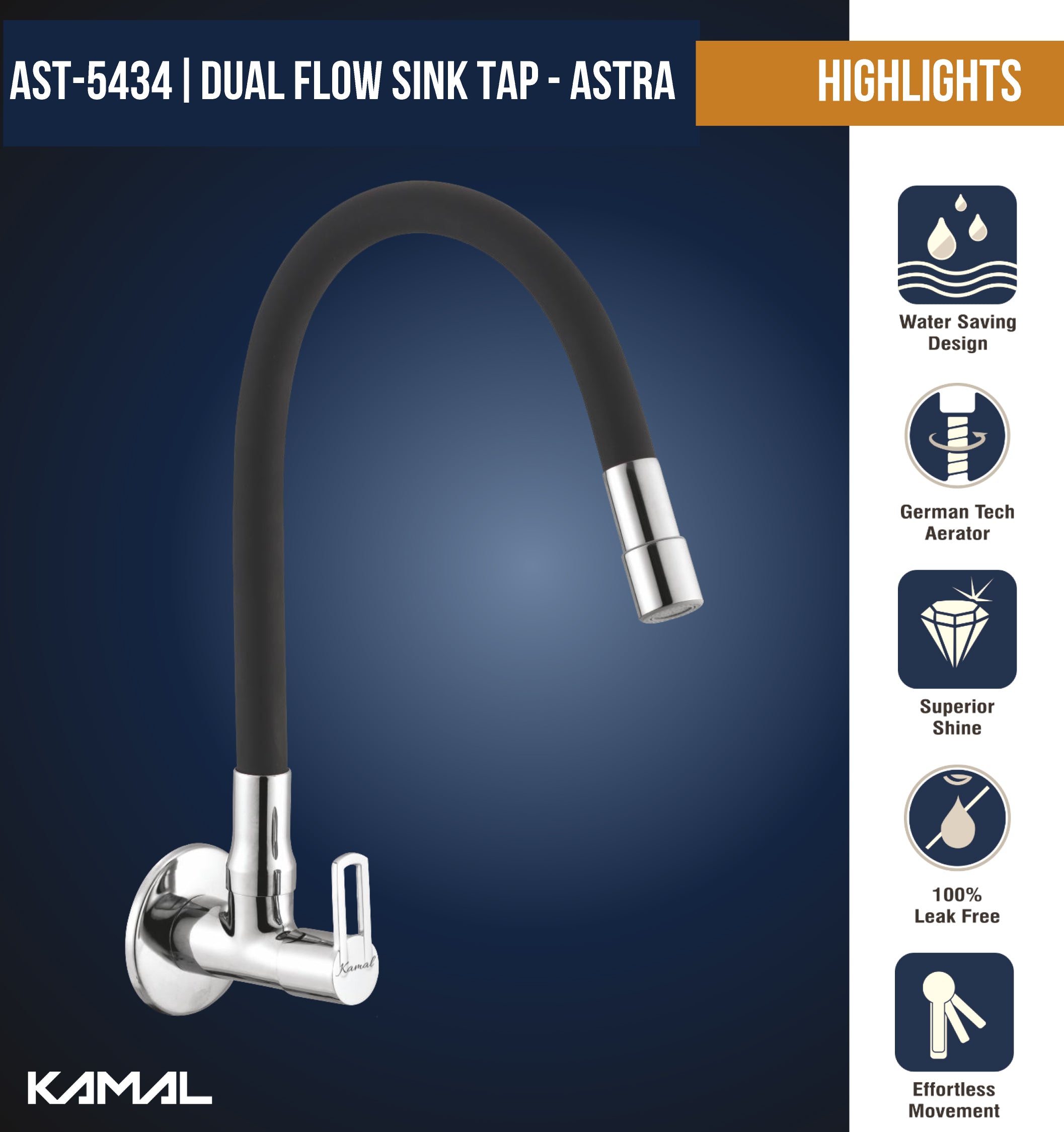 Astra Dual Flow Sink Tap – by Kamal