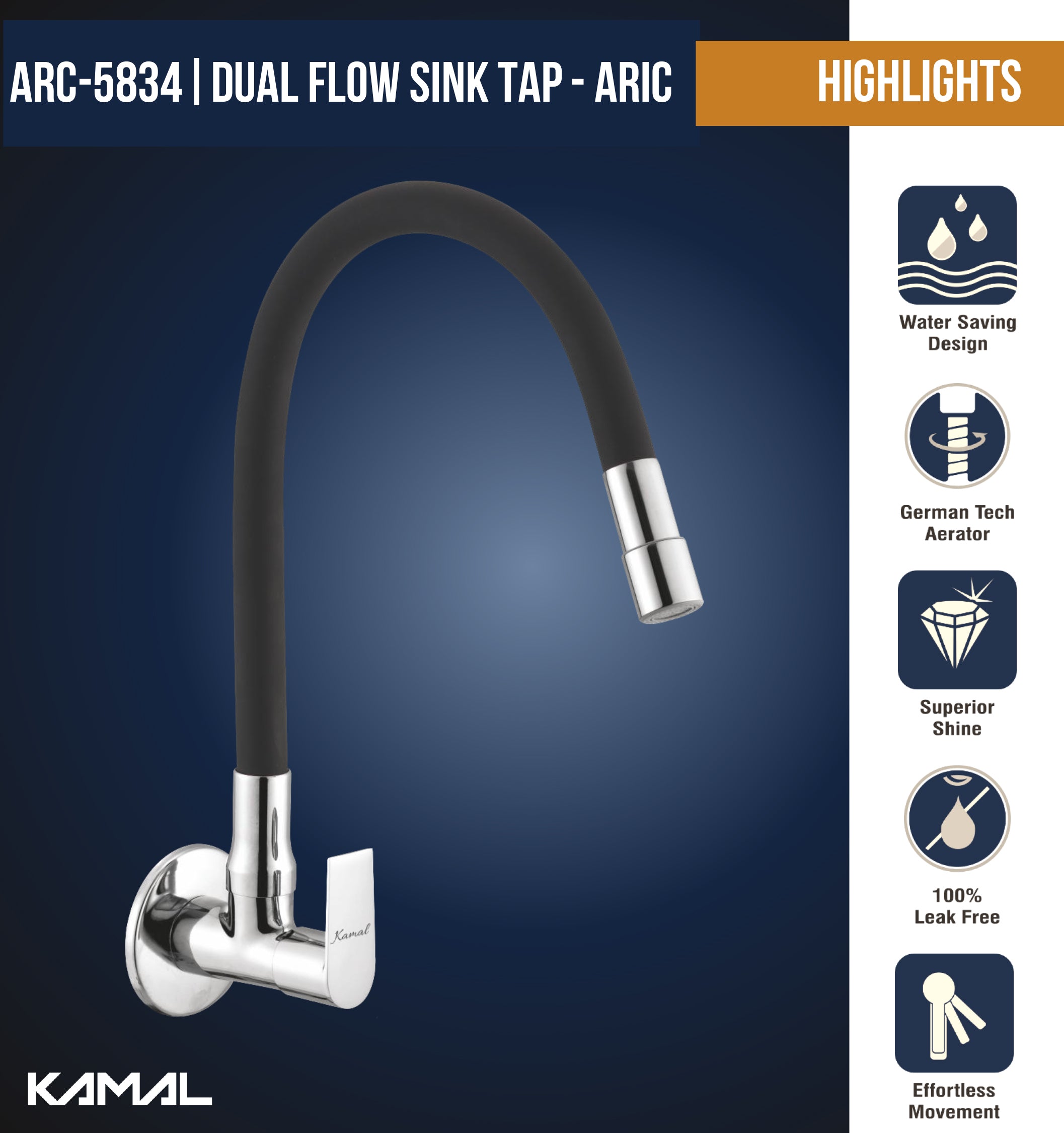 Aric Dual Flow Sink Tap – by Kamal