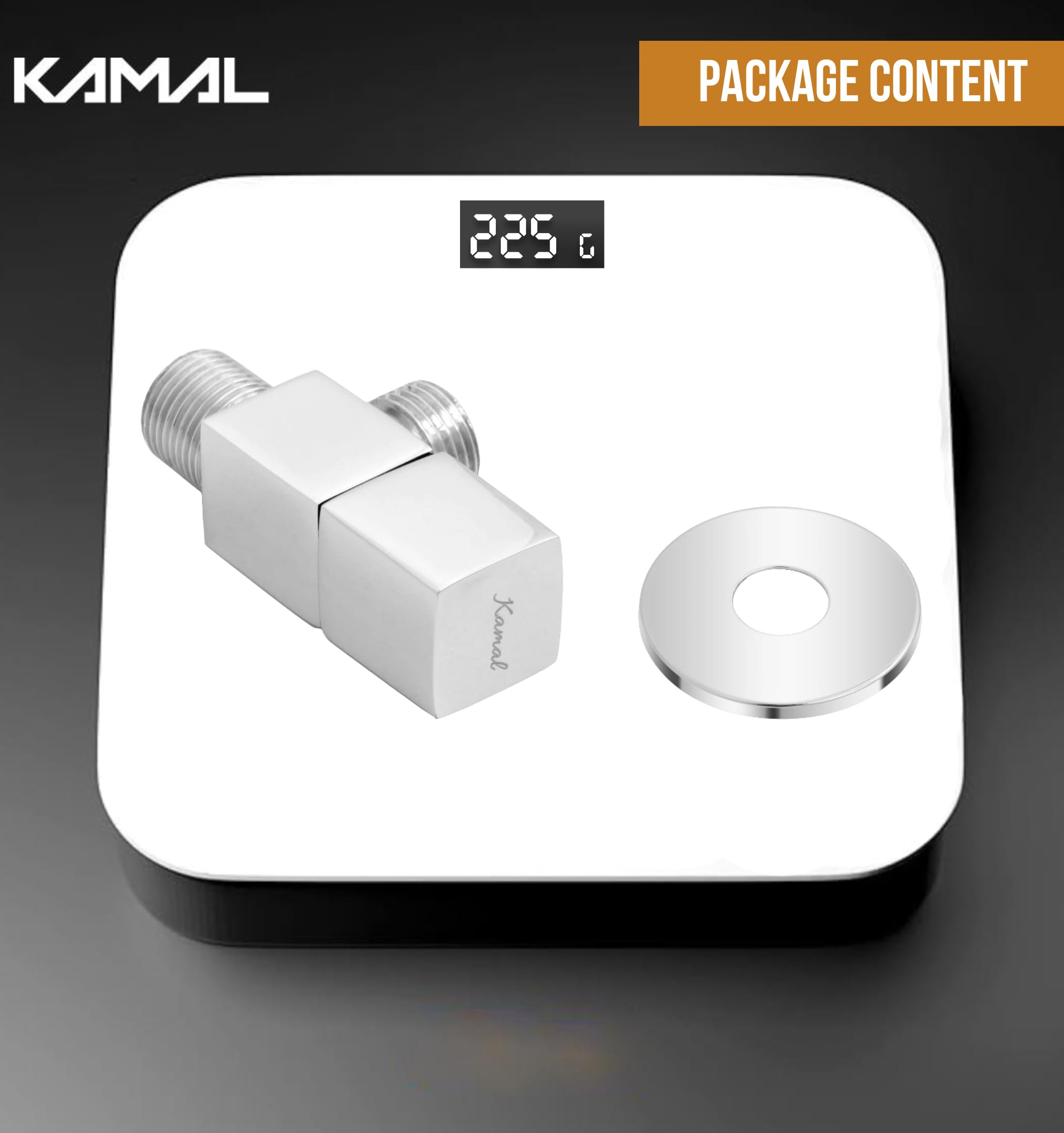 Square Angle Valve (Full Brass) - by Kamal