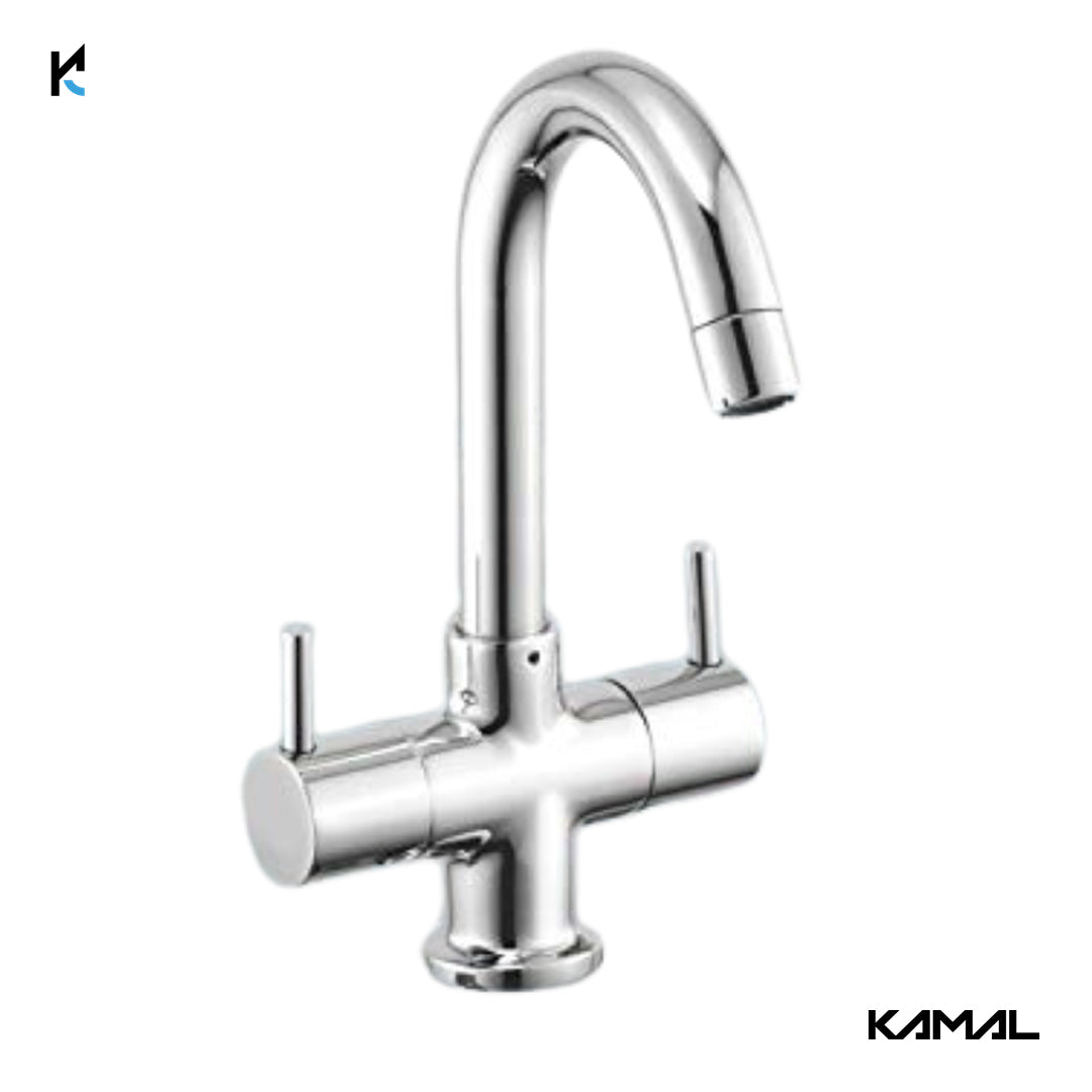 Flora Center Hole Basin Mixer (Full Brass) - by Kamal