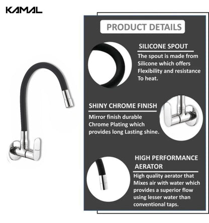 Opal Flexible Sink Tab Faucet (Brass & Silicone) - by Kamal