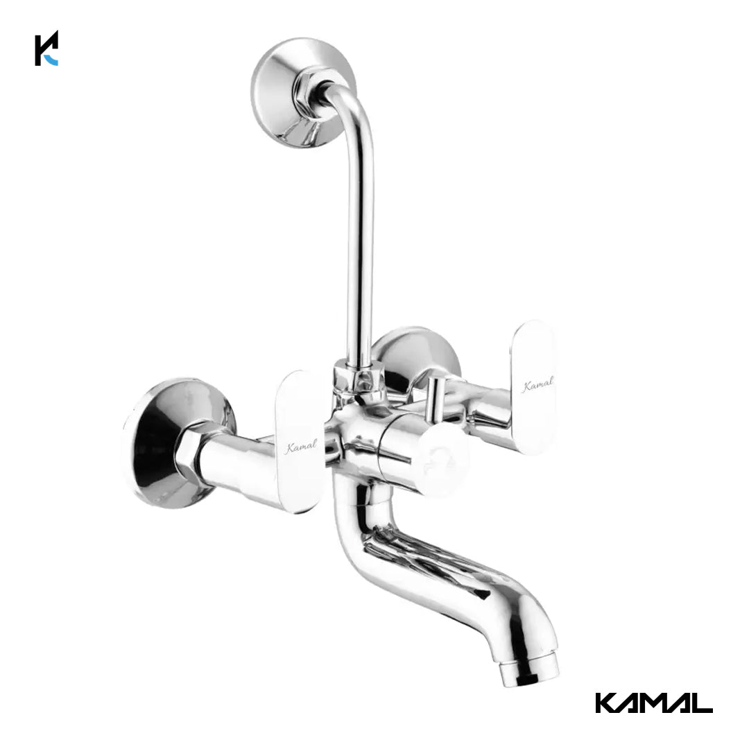 Opal Wall Mixer with L Bend Pipe (Full Brass) - by Kamal