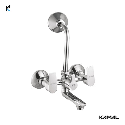 Era Wall Mixer Kubix Prime Spout Long L Bend Pipe (Full Brass) - by Kamal