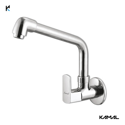 Cubix Sink Tap Elbow Spout (Full Brass) - by Kamal