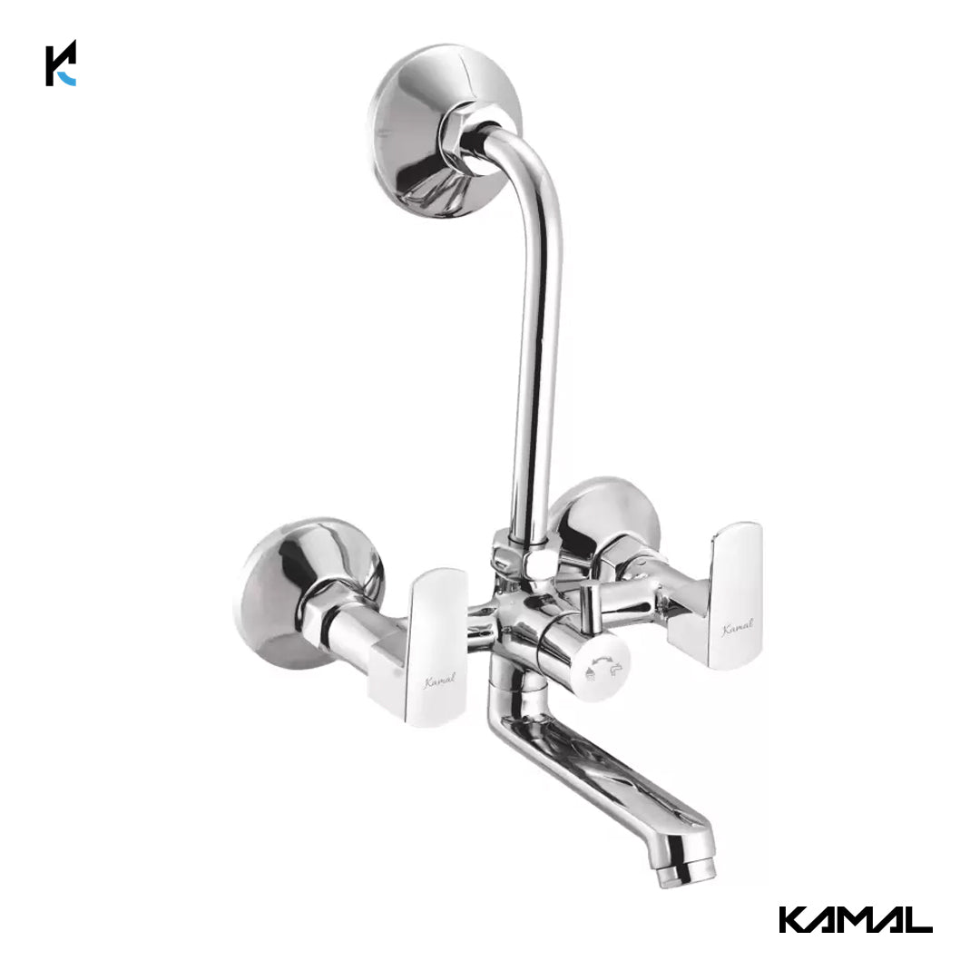 Cubix Prime Wall Mixer (Full Brass) - by Kamal