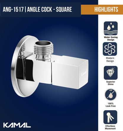 Square Angle Valve (Full Brass) - by Kamal