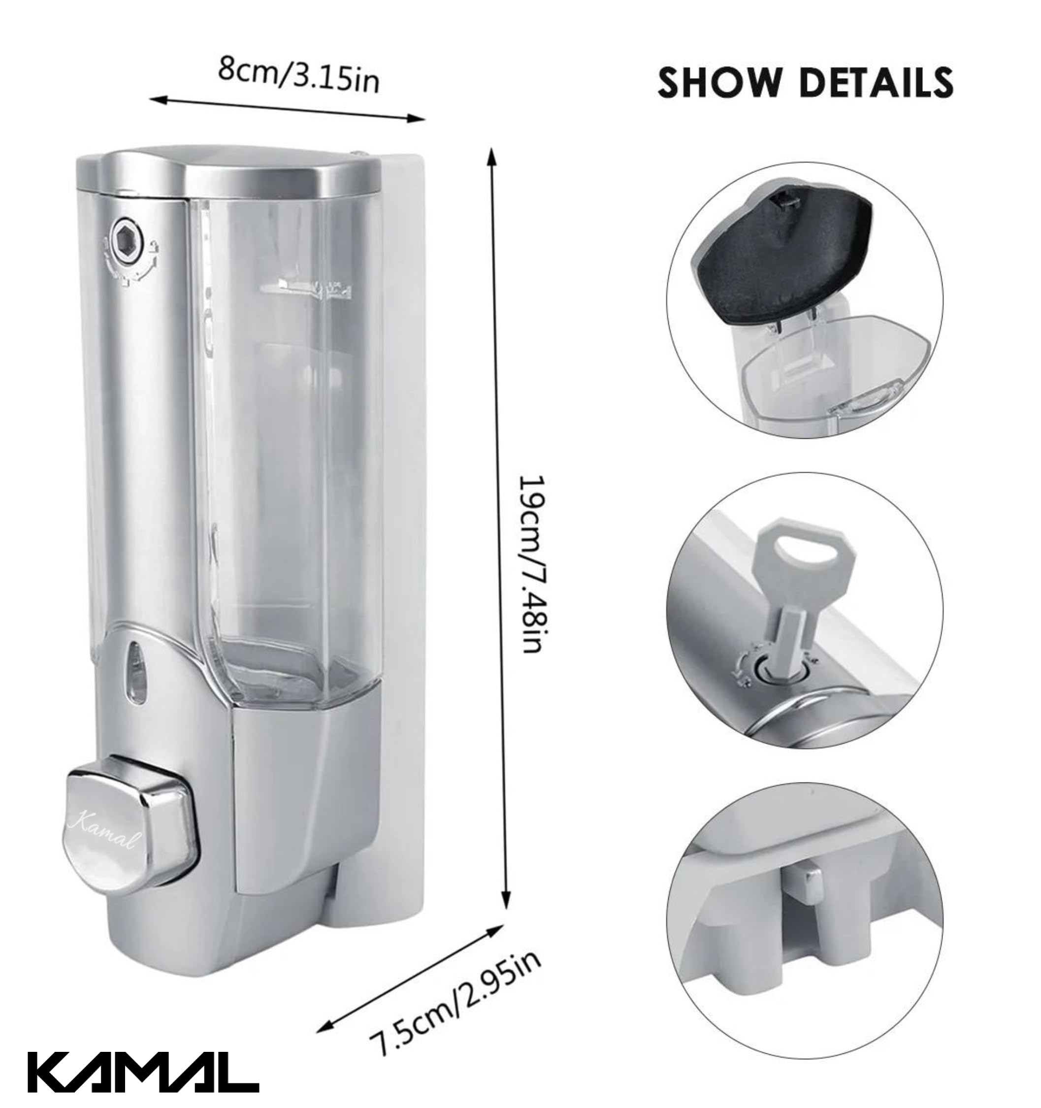ABS Liquid Soap Dispenser Push Type - by Kamal