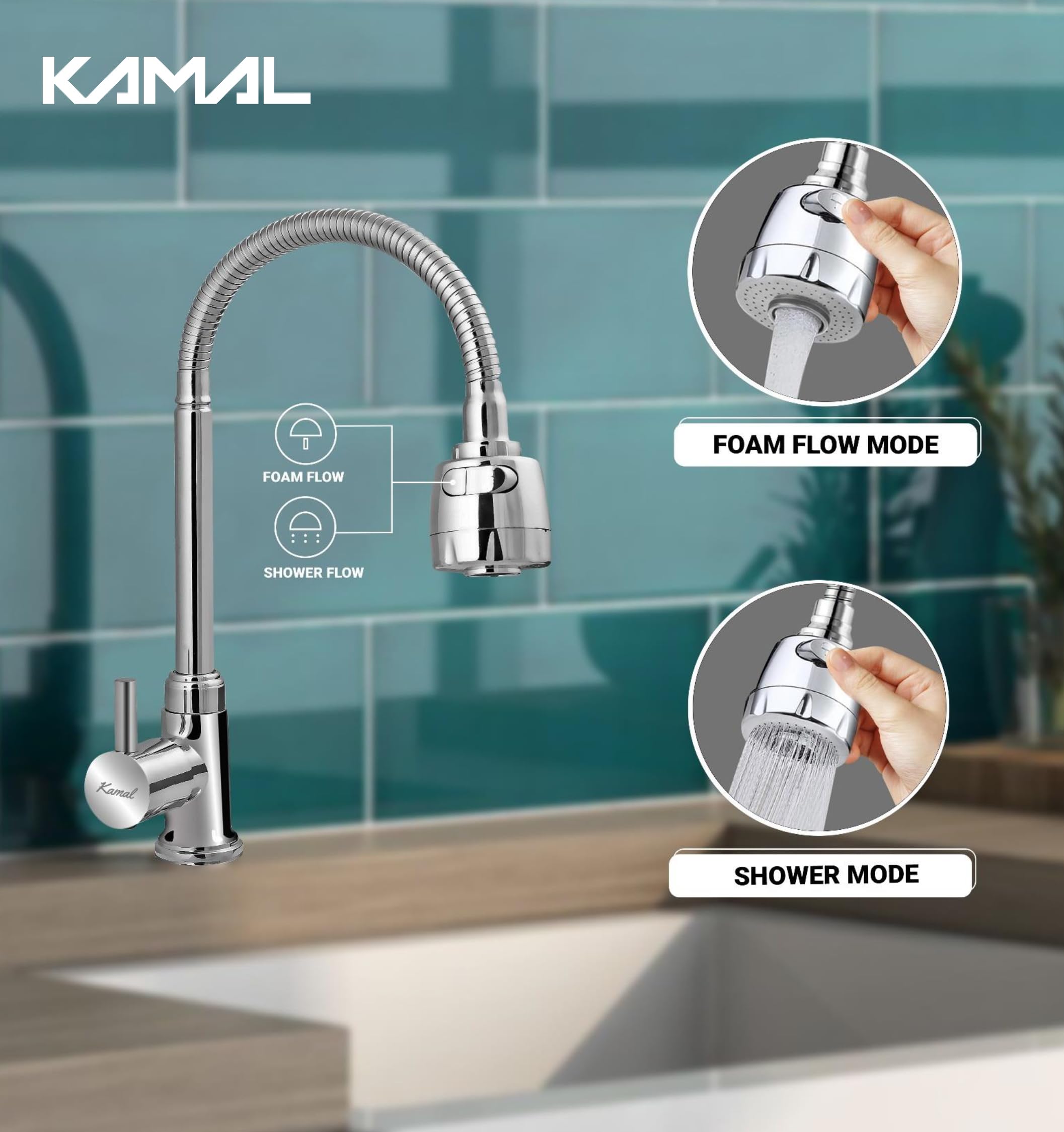 Dixy Brass Sink Spray (Brass & Silicone) - by Kamal