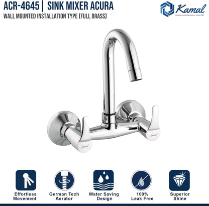 Acura Sink Mixer (Full Brass) - by Kamal