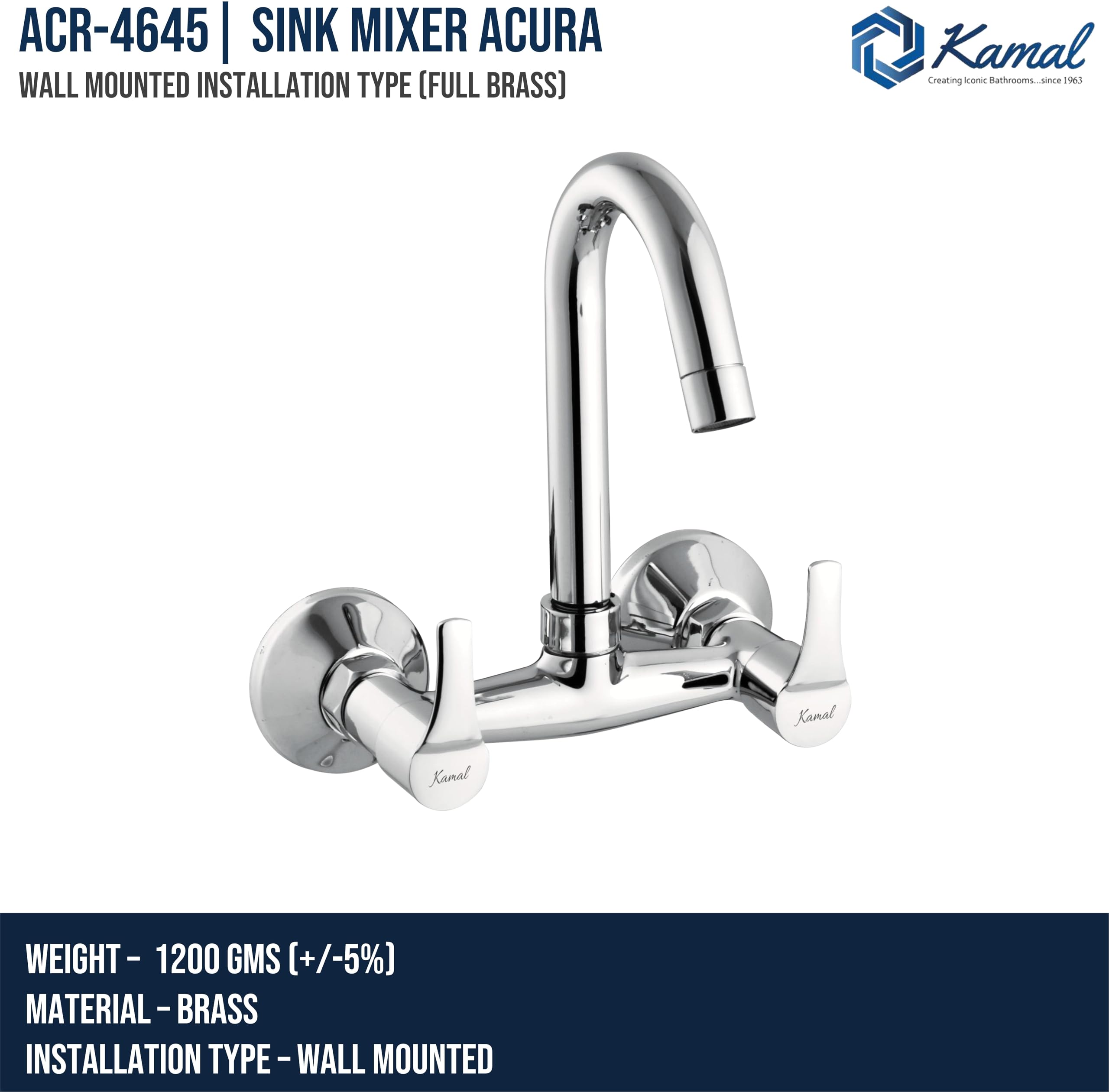 Acura Sink Mixer (Full Brass) - by Kamal