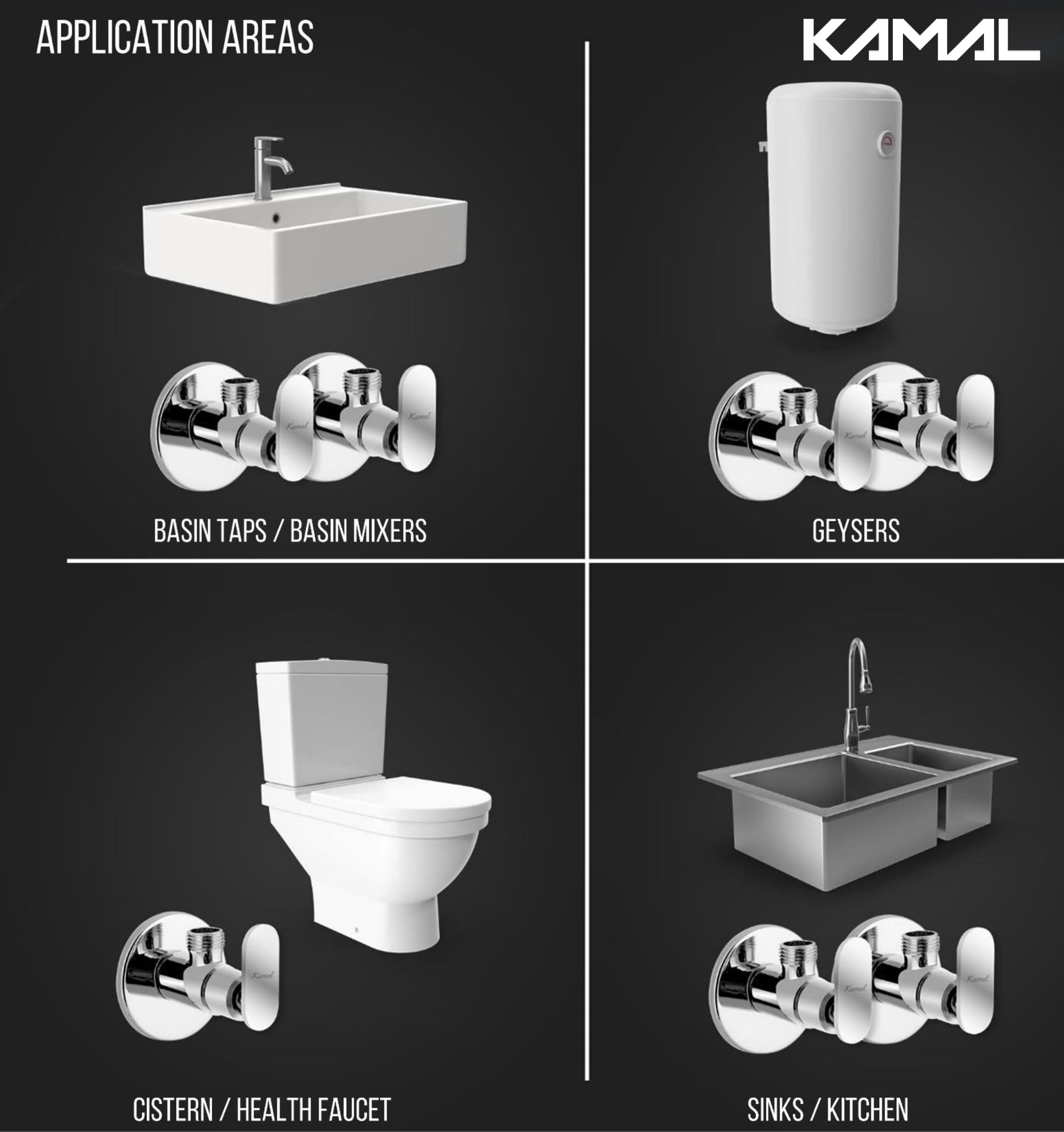 Galaxy Angle Valve (Full Brass) - by Kamal