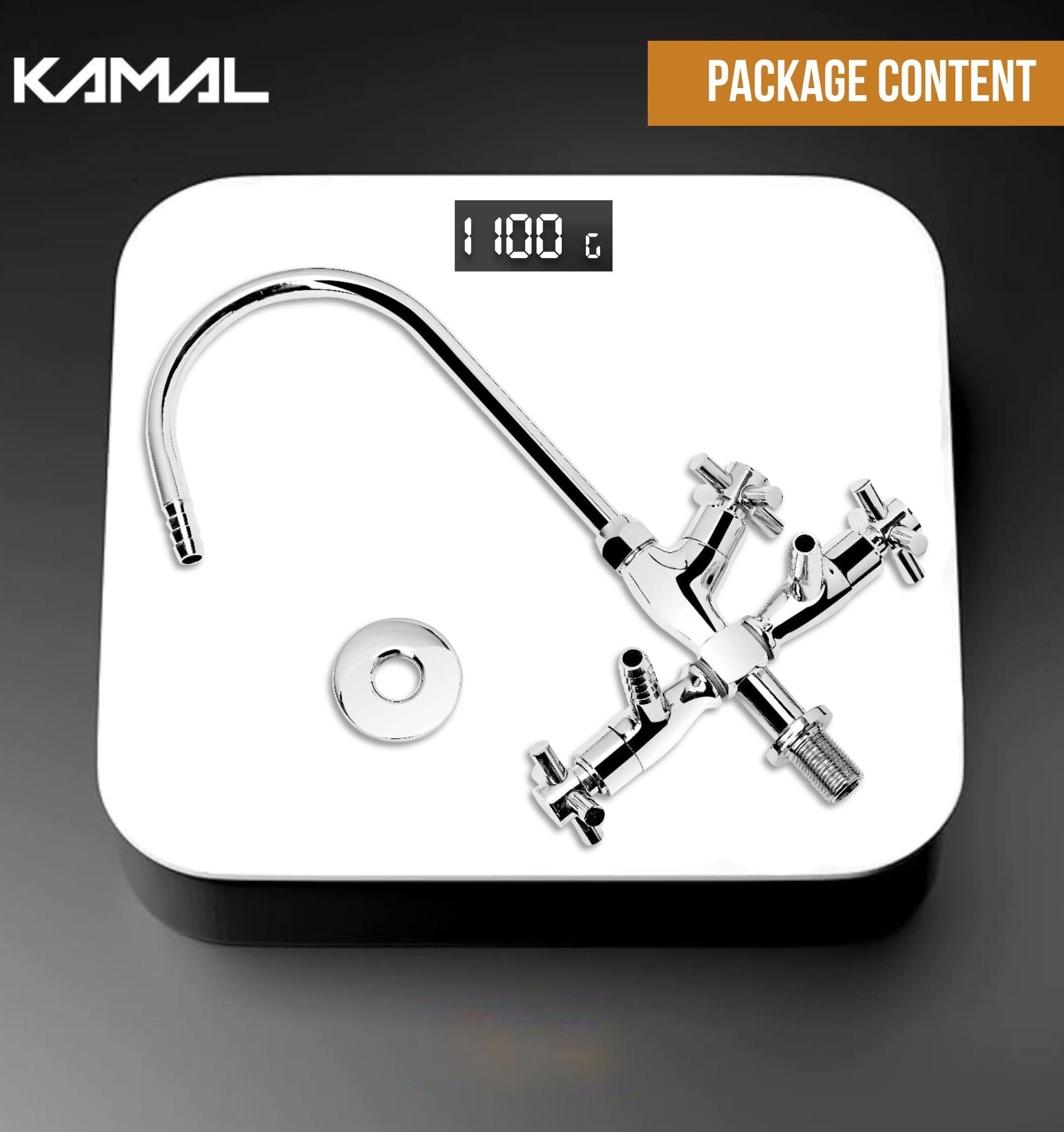 Laboratory Tap Three Way (Full Brass) - by Kamal