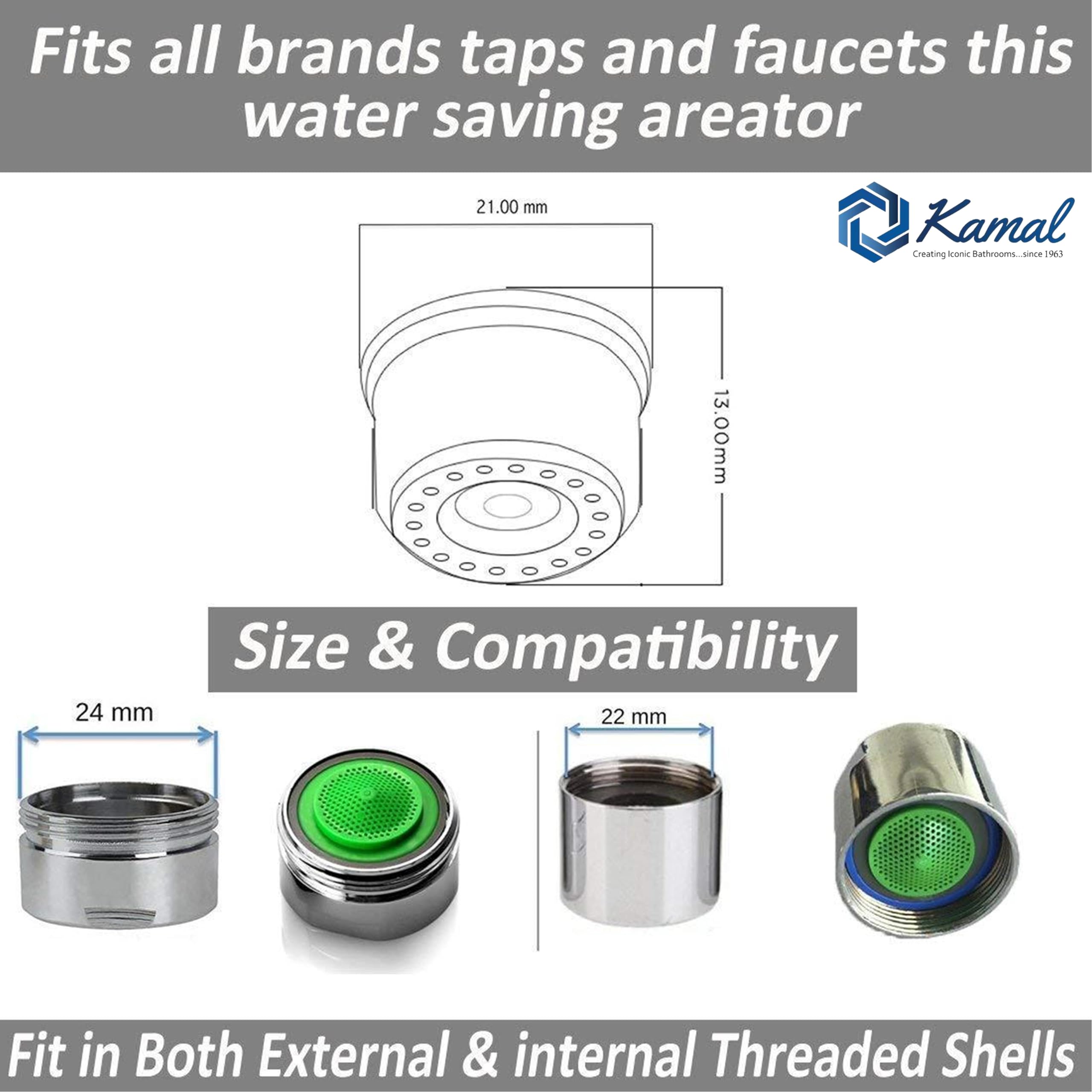 Kitchen Tap Water Saving Aerator Nozzle - by Kamal