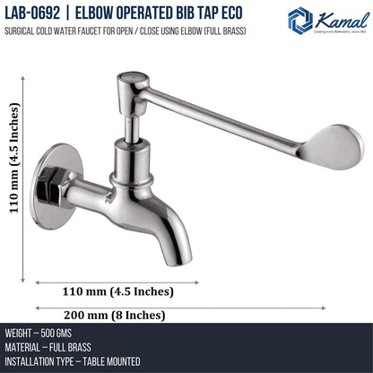 Eco Elbow Action Bib Tap Faucet (Full Brass) - by Kamal