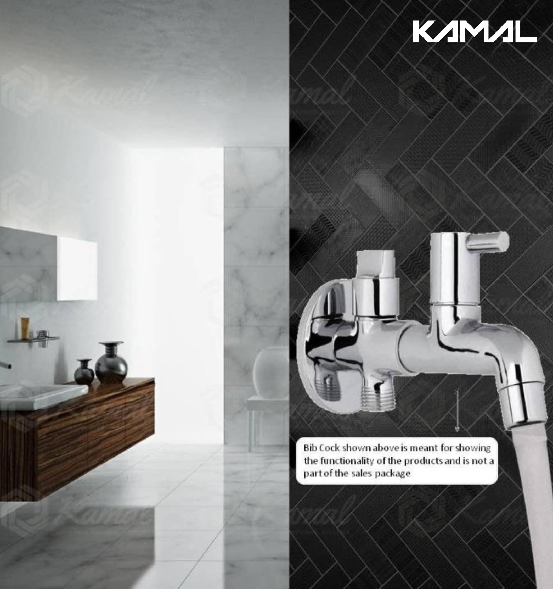 Tee Valve Cock Flute Twin Elbow Valve Faucet - by Kamal