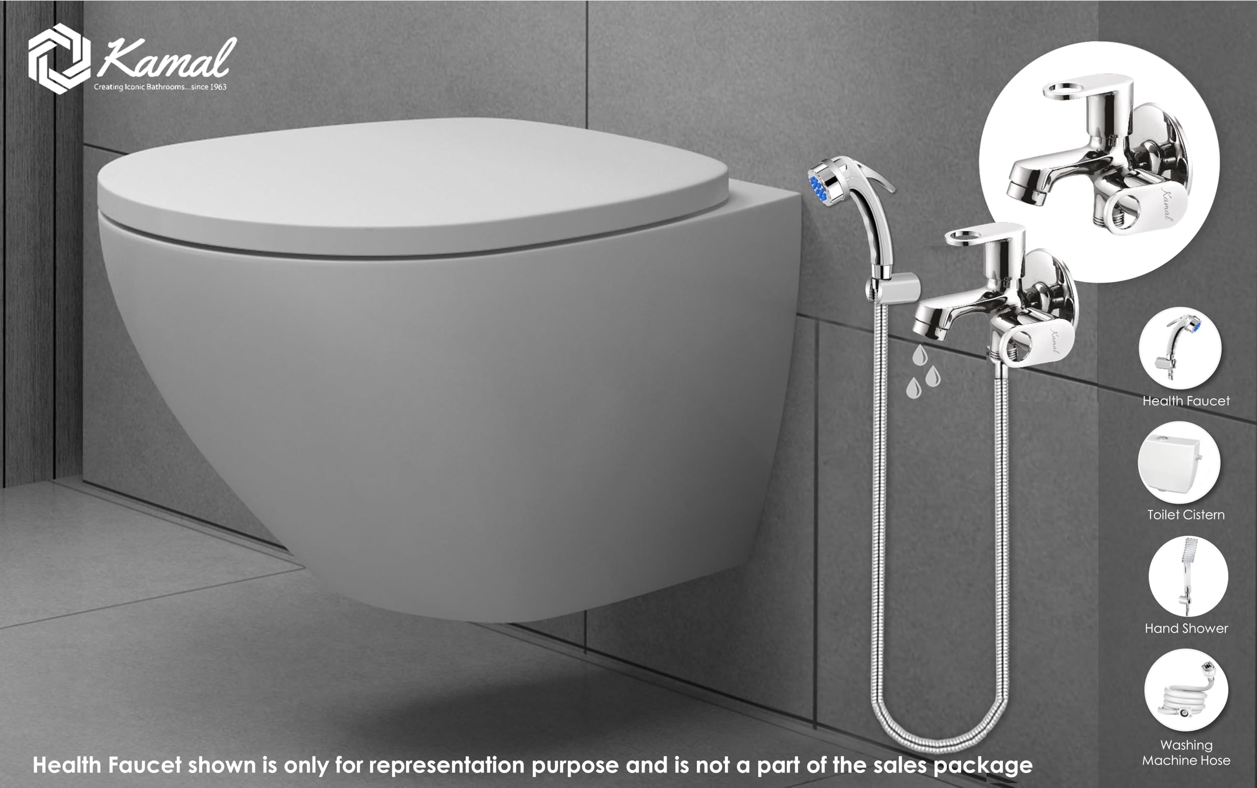 Onyx Two Way Bib Tap (Full Brass) - by Kamal