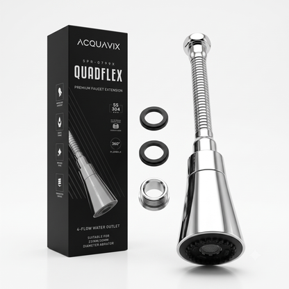 360° Flexible Faucet Extension SS 304 Four Flow Shower & Aerator Mode (ABS & SS Steel) - by Kamal