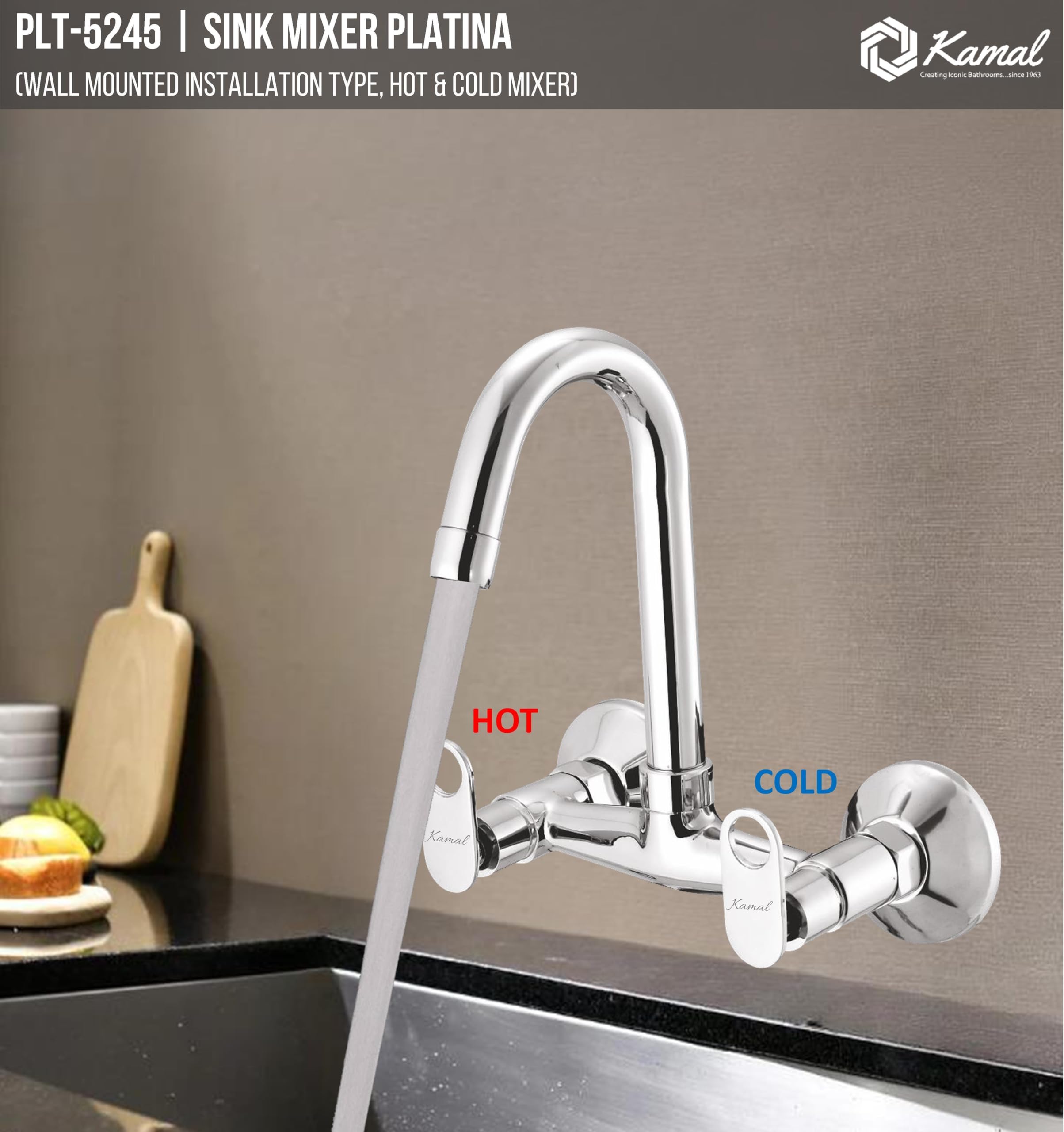 Platina Sink Mixer Brass Faucet (Full Brass) - by Kamal
