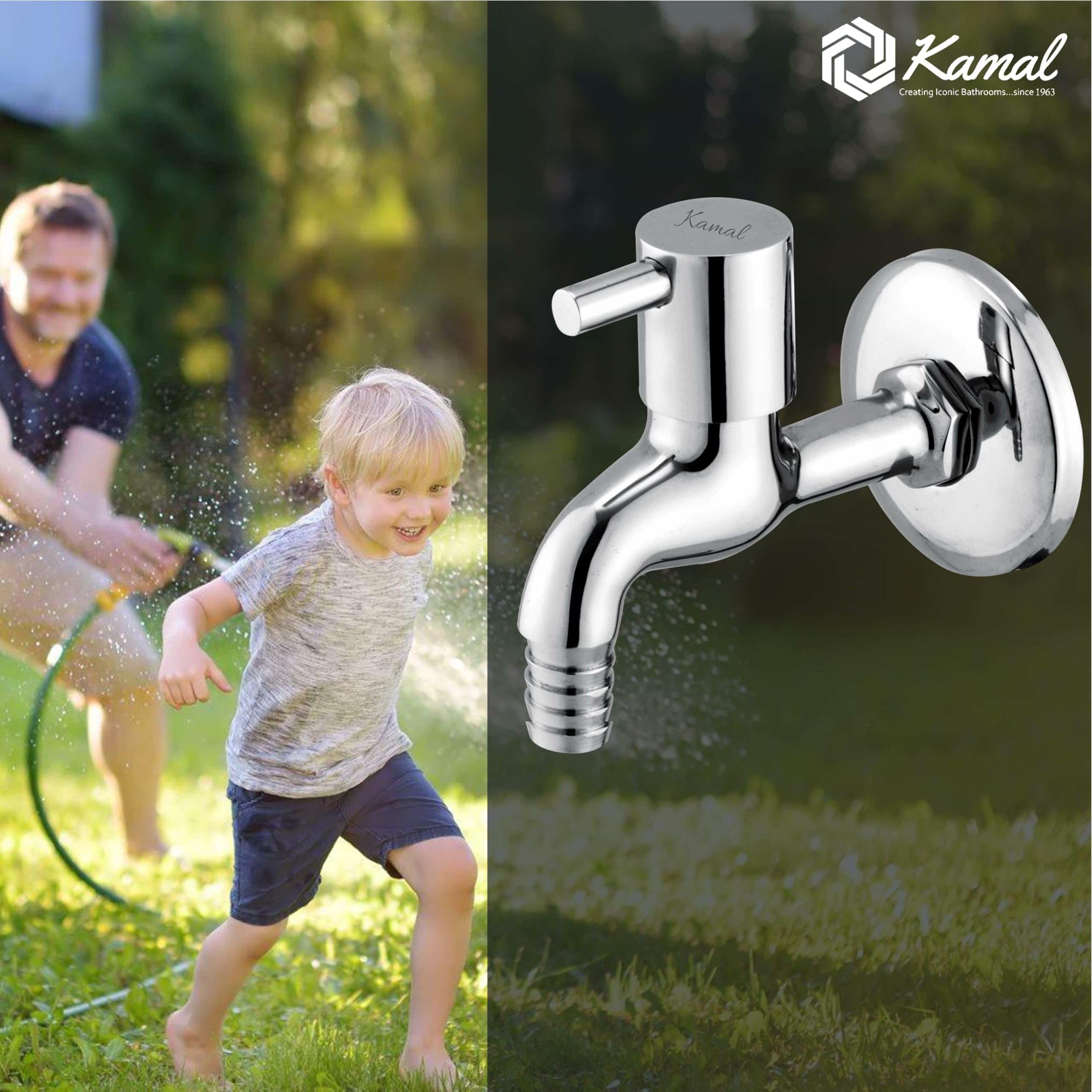 FLT Nozzle Bib Tap (Full Brass) - by Kamal