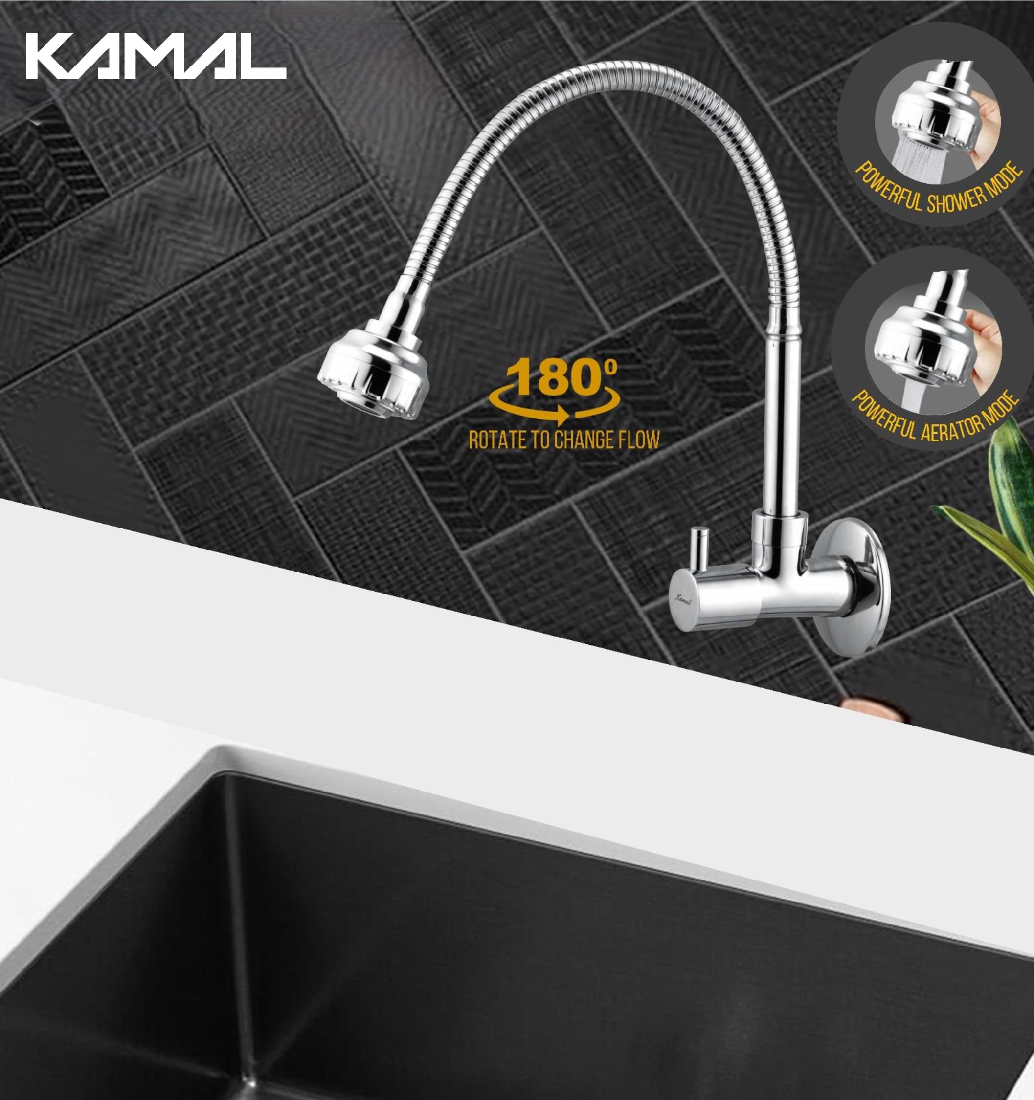 Elite Sink Spray Tab (Brass & SS Steel) - by Kamal